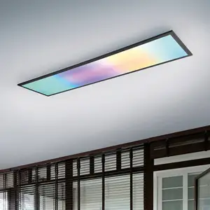 Comparateur de prix : RL LIVE YOUR LIGHT Reality Leuchten Plafonnier LED Beta, longueur 119 cm, noir, RGBW, CCT