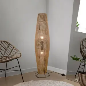 Comparateur de prix : Reality Leuchten Lampe sur pied Miki, marron, hauteur 103 cm, papier