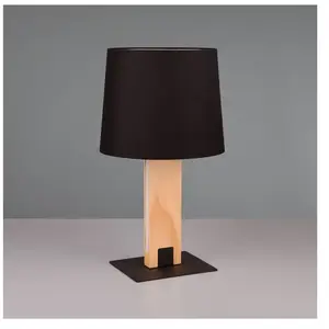 Comparateur de prix : Trio 547610232 Rahul Lampe de Table Bois Naturel & Noir Mat