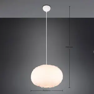 Comparateur de prix : RL LIVE YOUR LIGHT Reality Leuchten Suspension Furry, Ø 50 cm, couleur sable, peluche synthétique