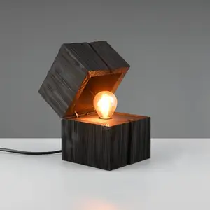 Trio Lighting Lampe à poser Treasure, noir, bois, pliable pas cher