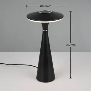 Comparateur de prix : RL LIVE YOUR LIGHT Reality Leuchten Lampe de table LED rechargeable Torrez, noir, hauteur 28,5 cm, CCT