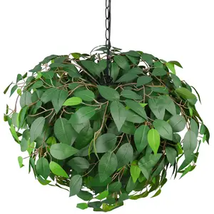 Comparateur de prix : Reality Leuchten Suspension Leavy, noir/vert, Ø 70 cm, 4 lampes, E14