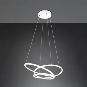 Comparateur de prix : Trio Lighting Suspension LED Darvin, longueur 64 cm, blanc mat, métal, CCT