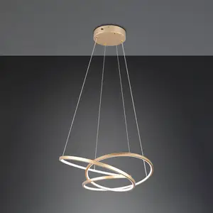 Comparateur de prix : Trio Lighting Suspension LED Darvin longueur 64 cm, doré, métal, CCT