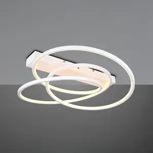 Trio Lighting Plafonnier LED Darvin, blanc, métal, plastique, CCT pas cher