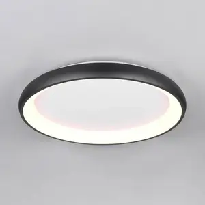 Comparateur de prix : Trio Lighting Plafonnier LED Cardona, Ø 75 cm, noir mat, métal, CCT