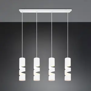 Comparateur de prix : Trio Lighting Suspension Stream, blanc, longueur 80 cm 4 lampes métal ...