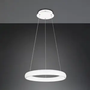 Comparateur de prix : Trio Lighting Suspension LED Cardona, Ø 62 cm, blanc, CCT, métal