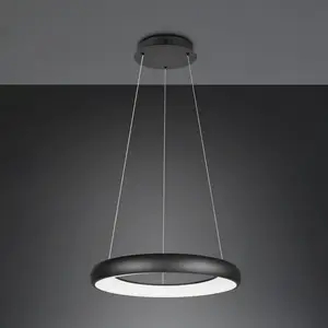 Comparateur de prix : Trio Lighting Suspension LED Cardona, Ø 62 cm, noir, CCT, métal