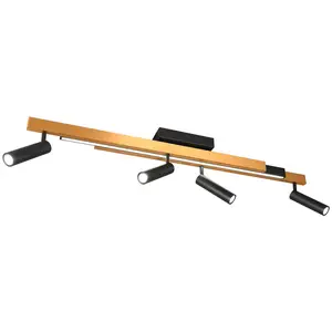 Trio Lighting Spot pour plafond LED Zeno, 4 spots, noir/or, métalVendu parreuter