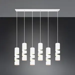 Suspension stream 6x3w gu10 blanc mat pas cher