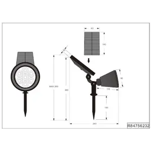 Comparateur de prix : Reality Leuchten Spot LED solaire Festival, noir mat, RVB, capteur