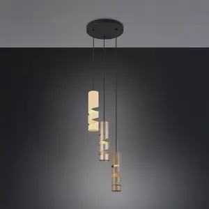 Comparateur de prix : Trio Lighting Suspension Stream, multicolore, Ø 28 cm, 3 lampes, métal...