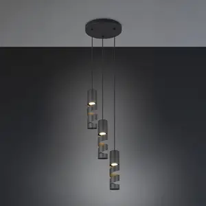 Comparateur de prix : Trio Lighting Suspension Stream, noir, Ø 28 cm, 3 lampes, métal, GU10