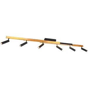 Comparateur de prix : Trio Lighting Spot pour plafond LED Zeno, 6 spots, noir/or, métal