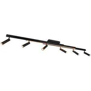 Comparateur de prix : Trio Lighting Spot pour plafond LED Zeno, 6 spots, noir mat, métal