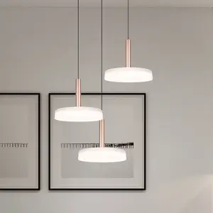 Comparateur de prix : Trio Lighting Suspension LED Celeste, blanc/brun, Ø 35 cm à 3 lampes. ...