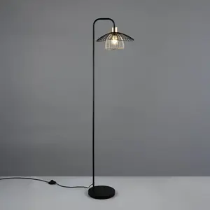 Comparateur de prix : Reality Leuchten Lampe sur pied Lauris, noir mat, hauteur 155 cm, méta...