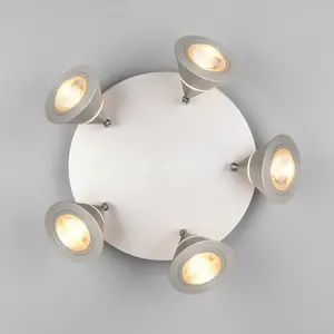 Plafonnier LED, nickel mat, orientable, H 16,5 cm pas cher