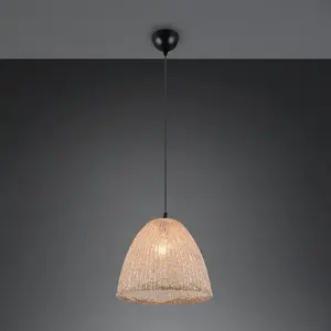 Reality Leuchten Suspension Kibito, crème, Ø 32 cm, textile, E27Vendu parluminaire
