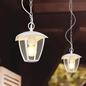 Suspension d'extérieur en aluminium blanc E27 lanterne IP44 H 82 cmVendu parluminaire