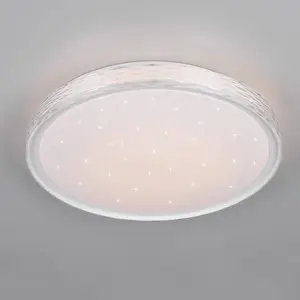 Reality Leuchten Plafonnier LED Varda, blanc, Ø 39 cm, télécommande pas cher