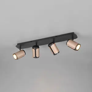 Trio Lighting Spot pour plafond Gillan, café, à 4 lampes, métal, GU10 pas cher