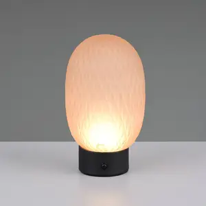 Comparateur de prix : Trio Lighting Lampe à poser rechargeable LED Facette, ambre, USB, verr...