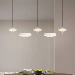 Comparateur de prix : Trio Lighting Suspension LED Keaton, gris clair, longueur 140 cm, CCT,...
