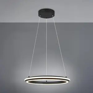 Trio Lighting Suspension LED Amador, Ø 45 cm, noir mat, métal, CCTVendu parluminaire
