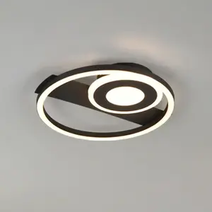 Reality Leuchten Plafonnier LED Horus, noir, 2500 lm, 3000 K, métal pas cher