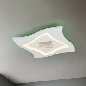 Luminaires TRIO Plafonnier KLINT BHT 50x6x50 cm blanc Plafonnier pas cher