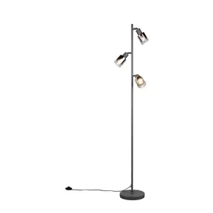 Comparateur de prix : Reality Leuchten Lampe sur pied Cadiz, noir/anthracite, à 3 lampes, ha...