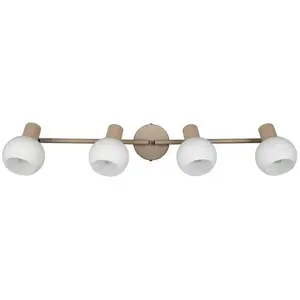 Reality Leuchten Plafonnier Boba, à 4 lampes, beige, E14, métal pas cher