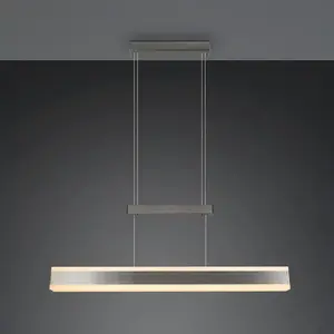 Trio Lighting Suspension LED Arcola, couleur nickel, 152 cm, variateur...Vendu parluminaire