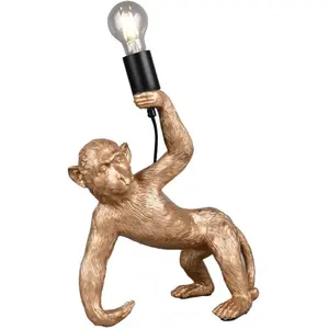 RL Lampe de table, or, singe, E27, interrupteur cordon, H 35,5 cm pas cher