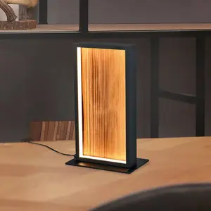 Lampe de table LED, bois, variateur d'intensité tactile, H 30,3 cm pas cher