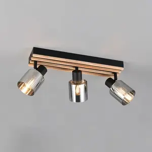 Reality Leuchten Spot Travia, longueur 53 cm, à 3 lampes, noir/gris fumé pas cher