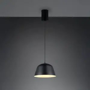 Comparateur de prix : Reality Leuchten Suspension Tova, noir mat, Ø 30 cm, métal, E27