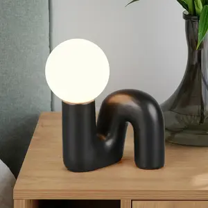 Lampe design, Lampe design en céramique pop Quinn Noir en Céramique, B... pas cher