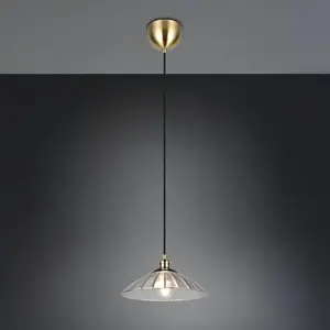 Reality Leuchten Suspension Eluna, transparent/laiton vieilli Ø 30 cm ...Vendu parluminaire