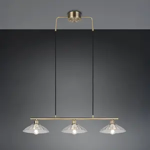 Reality Leuchten Suspension Eluna, transparent/laiton vieilli, 100 cm ... pas cher