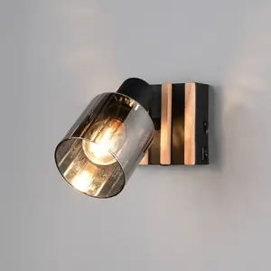 Reality Leuchten Spot Travia, à 1 lampe, noir/gris fumé, interrupteur pas cher