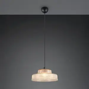 Suspension en verre ambre pas cher