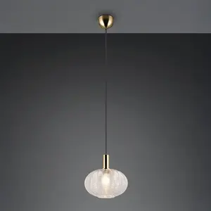 Reality Leuchten Suspension Elvezia, transparente, Ø 26 cm, verre, E27