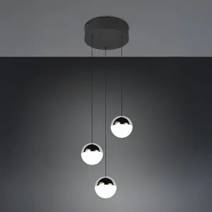 Trio Lampe Pendante À 3 Lampes Senta Chrome Rond - R33553306 pas cher