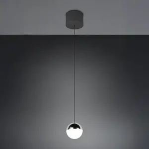 Reality Leuchten Suspension LED Senta, couleur chrome, Ø 10 cm, 4 000 ...Vendu parluminaire