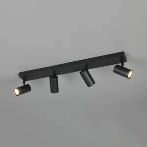 Reality Leuchten Spot Taryn, noir mat, longueur 62 cm, à 4 lampes, min... pas cher