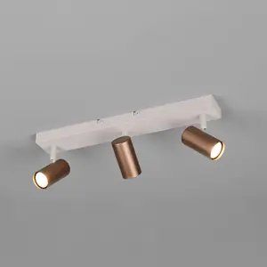 Reality Leuchten Spot Taryn, marron, longueur 45 cm, à 3 lampes, GU10 pas cher